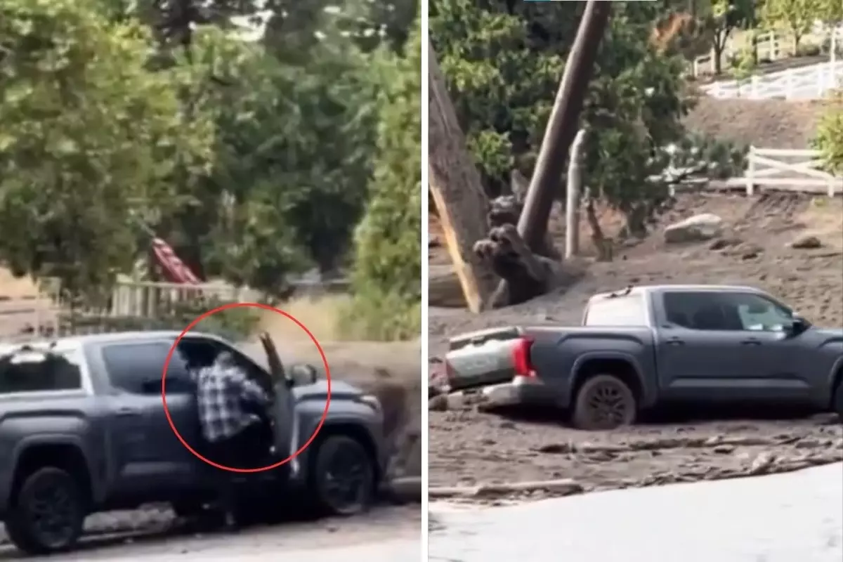 aracini toprak kaymasindan kurtarmak istedi hayatini hice saydi DB5Tl59X