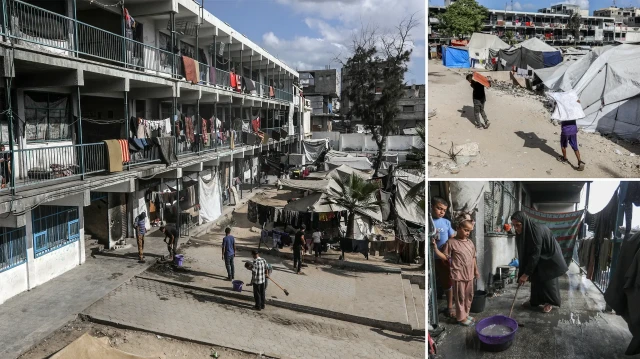 gazzede yerinden edilen filistinliler zor sartlarda yasam mucadelesi veriyor EpSwZDKu