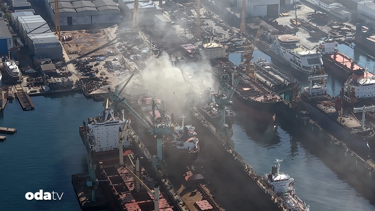 İstanbul Tuzla’da tersanede bir gemide yangın